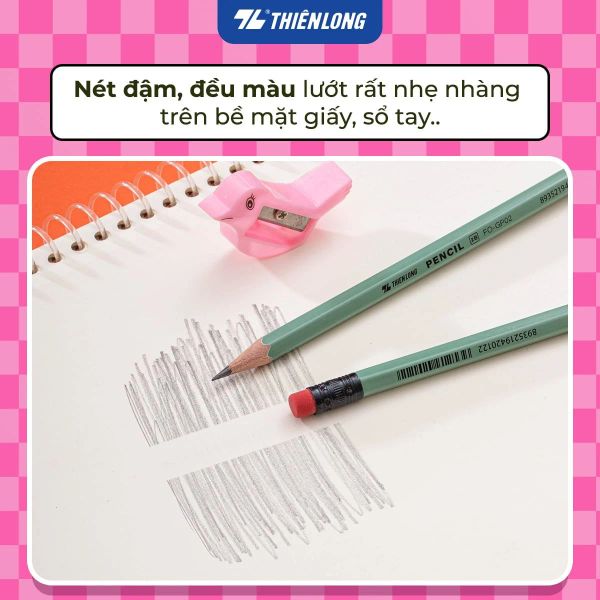 Bút chì gỗ 2B Flexoffice FO-GP02 có gôm, hộp 12 cây