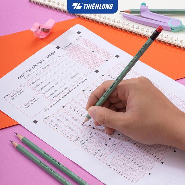 Bút chì gỗ 2B Flexoffice FO-GP02 có gôm, hộp 12 cây