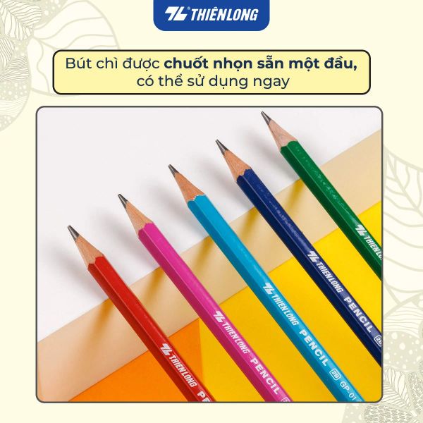 Bút chì gỗ 2B Thiên Long GP-01 hộp 10 cây
