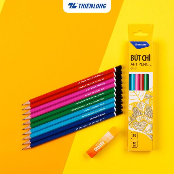 Bút chì gỗ 2B Thiên Long GP-01 hộp 10 cây