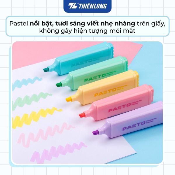 Bút dạ quang màu Pastel Thiên Long Flexoffice Pazto FO-HL009/VN