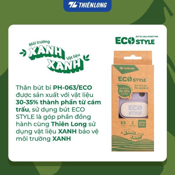 Bút đế cắm Thiên Long PH-063/ECO 0,5 mm, bộ 2 bút