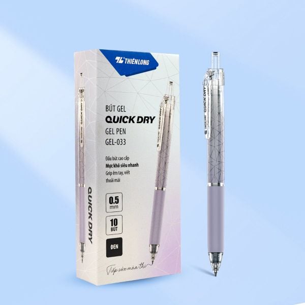 Bút Gel Quick Dry Thiên Long GEL-033 - Ngòi 0.5mm, mực khô siêu nhanh