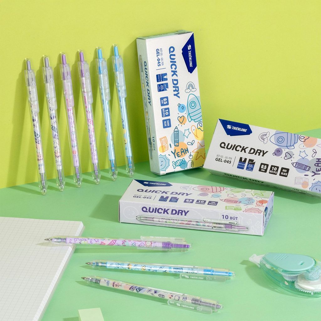 Bút gel Quick Dry Thiên Long GEL-045 | Hoạt hình ngộ nghĩnh
