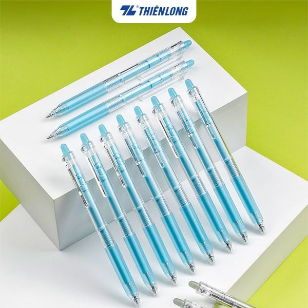 Bút gel xóa được Thiên Long GELE-007 | Ngòi 0.5mm, Mực Xanh/Đen/Tím