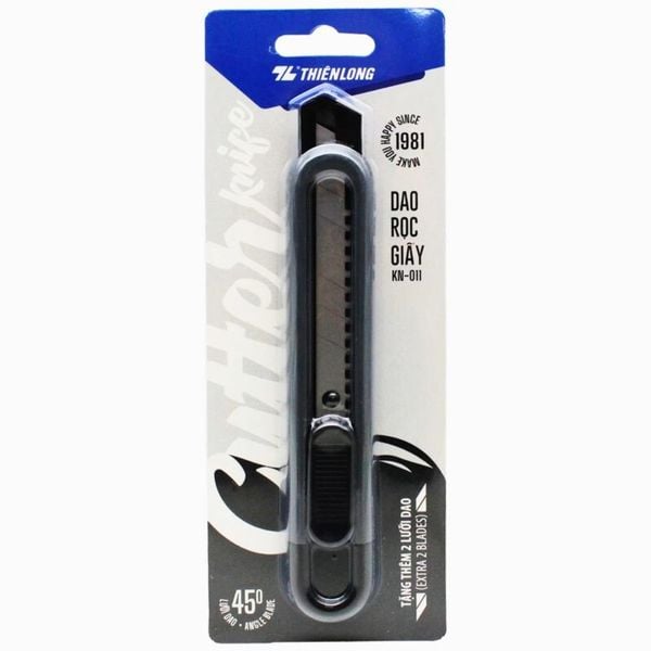 Dao rọc giấy Thiên Long KN-011 (lưỡi dao 18mm), khoá an toàn