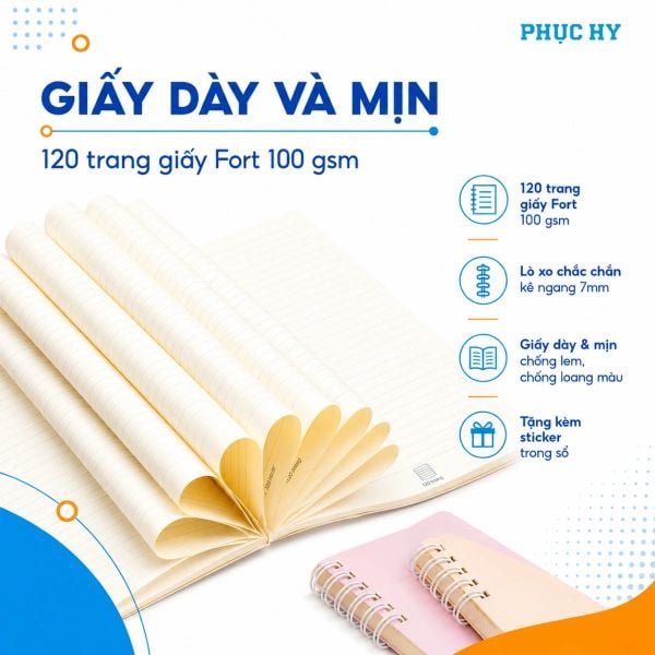Sổ lò xo 2 đầu B5 Thiên Long MB-021/MB-022 120 trang 100gsm