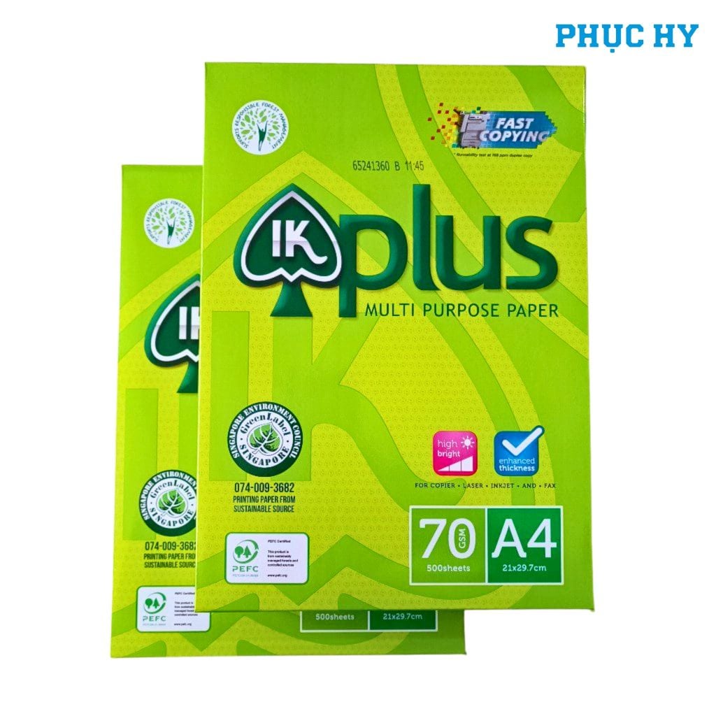 Giấy IK Plus A4 70gsm 500 tờ/ram