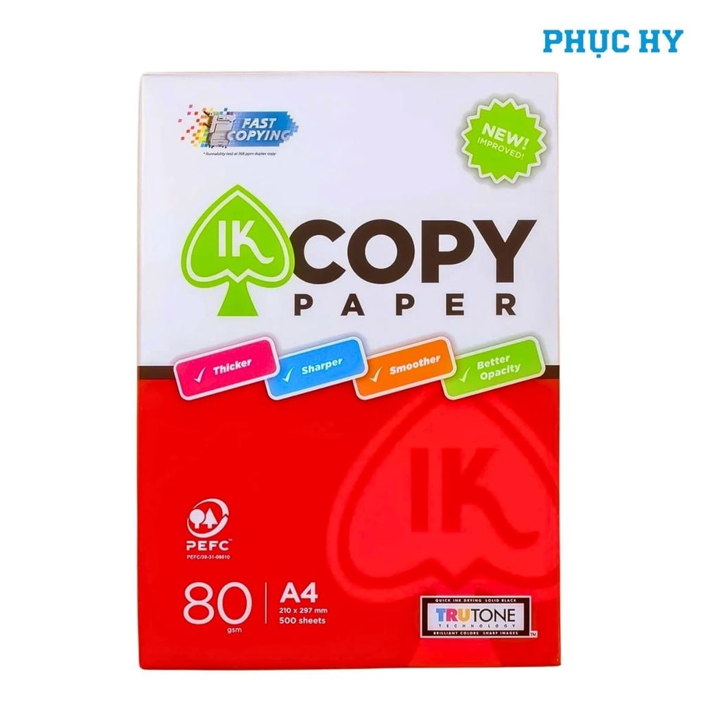 Giấy in A4 IK Copy 80gsm – 500 tờ/ram