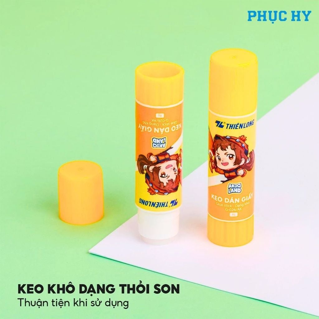 Keo dán giấy Akooland Thiên Long G-024 30 ml nhiều màu kèm hộp trưng bày