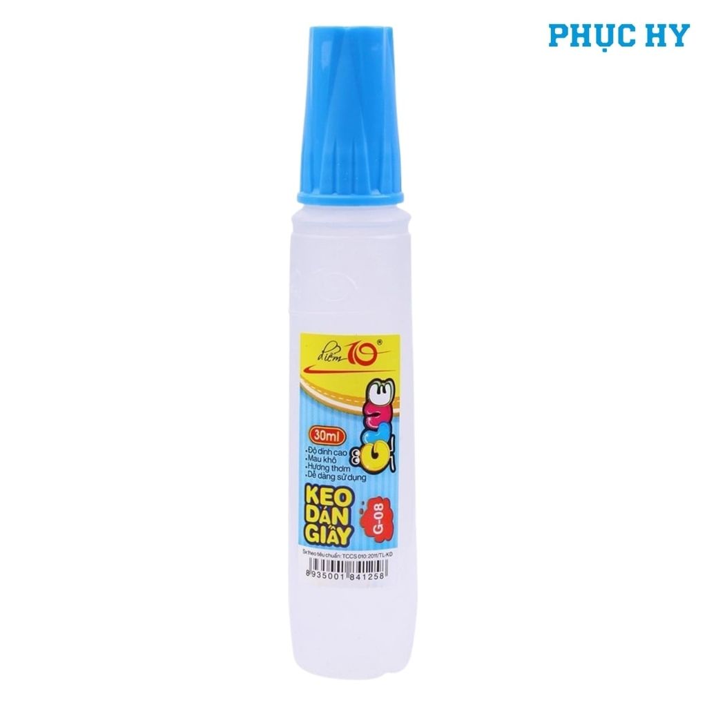 Keo dán giấy Điểm 10 TP-G08 30ml chai đơn nắp xanh