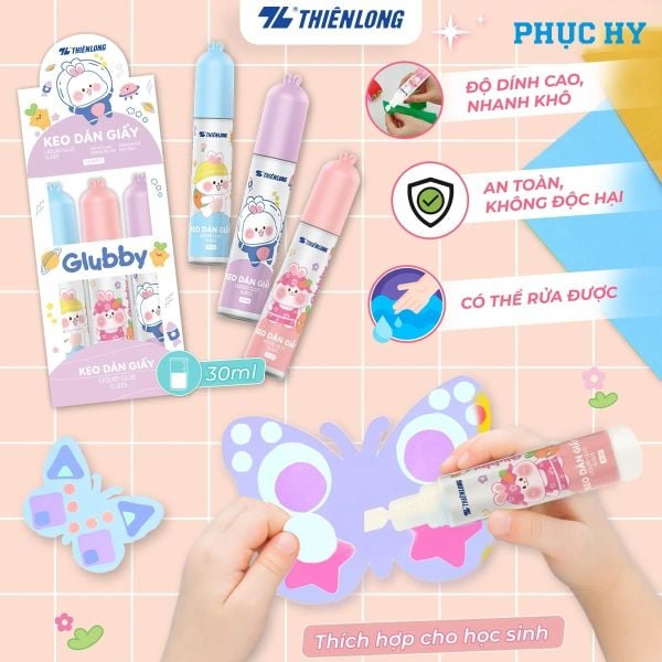 Keo dán giấy Glubby Thiên Long G-025 30 ml/lọ