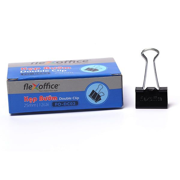 Kẹp bướm 25mm Flexoffice FO-DC03 – Hộp 12 cái