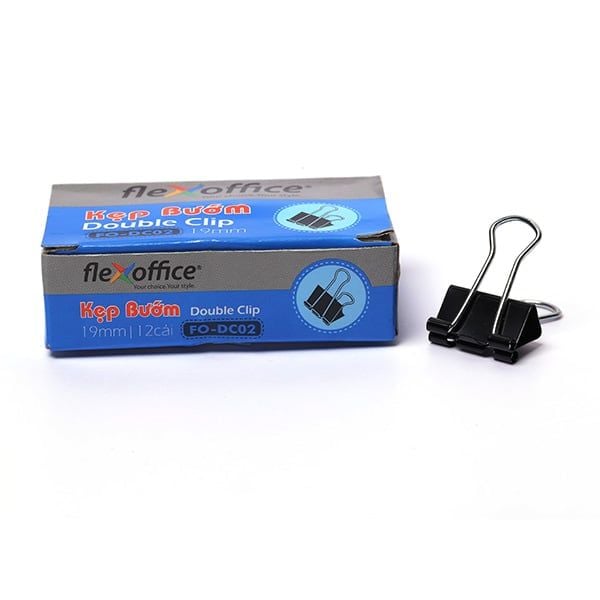 Kẹp bướm Flexoffice 19mm FO-DC02 hộp 12 cái – chính hãng Thiên Long.