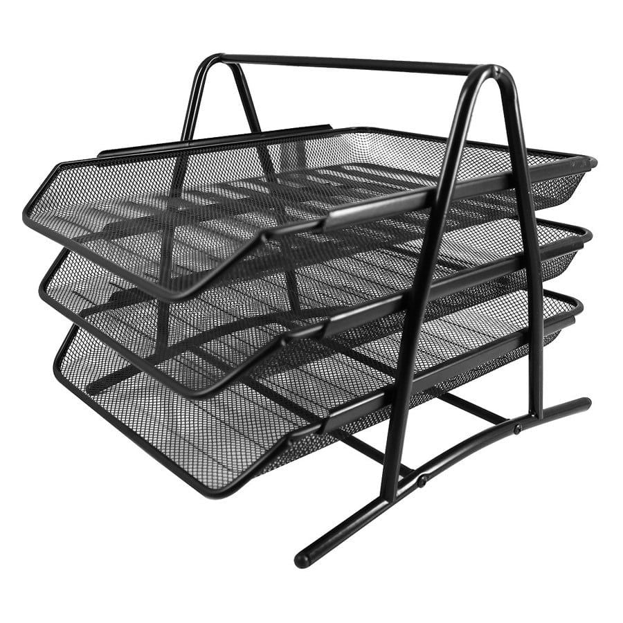 Khay hồ sơ 3 tầng sắt Deli 9181, khay trượt