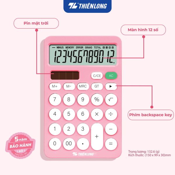 Máy tính cầm tay văn phòng Thiên Long Flexio CAL-008