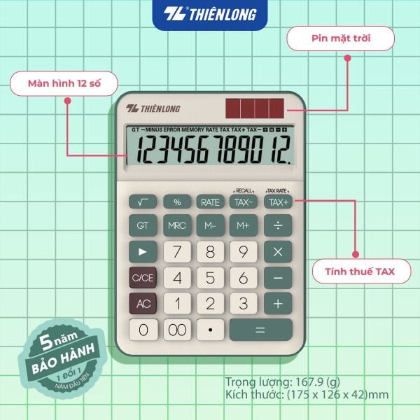 Máy tính cầm tay văn phòng Thiên Long Flexio CAL-010