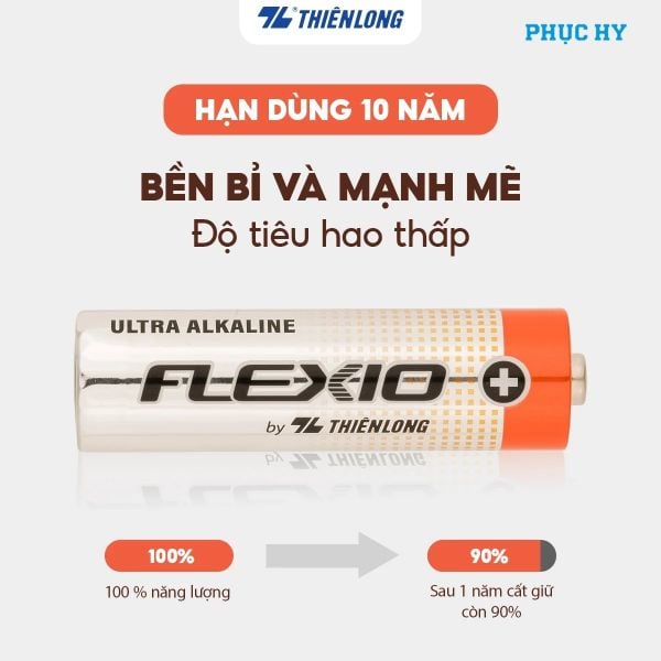 Pin Alkaline AA Thiên Long Flexio 1.5V – Vỉ 2, 4, 6 viên