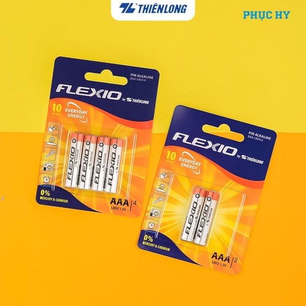 Pin Alkaline AAA Thiên Long Flexio 1.5V – Vỉ 2, 4, 6 viên