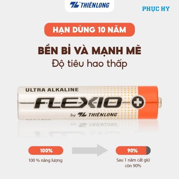 Pin Alkaline AAA Thiên Long Flexio 1.5V – Vỉ 2, 4, 6 viên