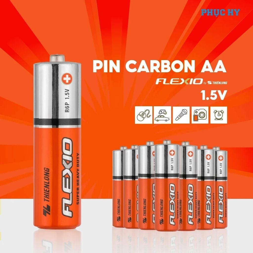 Pin Carbon AA Thiên Long Flexio 1.5V lốc 4 viên BAC-R6/4