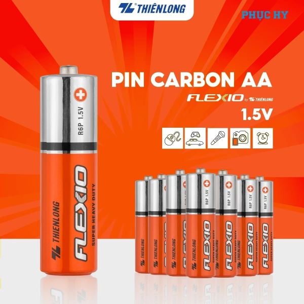 Pin Carbon AA Thiên Long Flexio 1.5V – Lốc 4 Viên BAC-R6/4