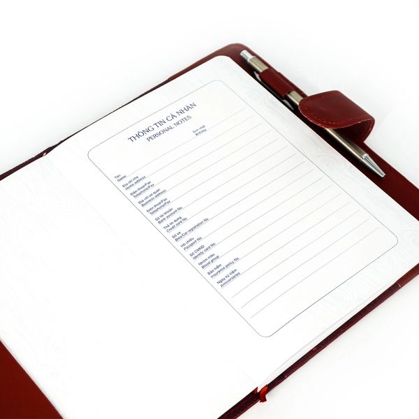 Sổ bìa da Hồng Hà Edition Daily Book A5 4542