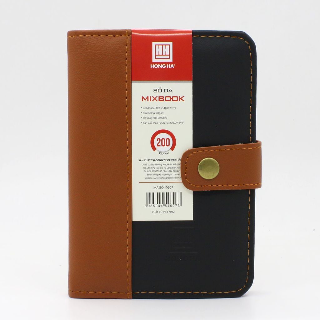 Sổ bìa da Hồng Hà Mixbook A6 4607