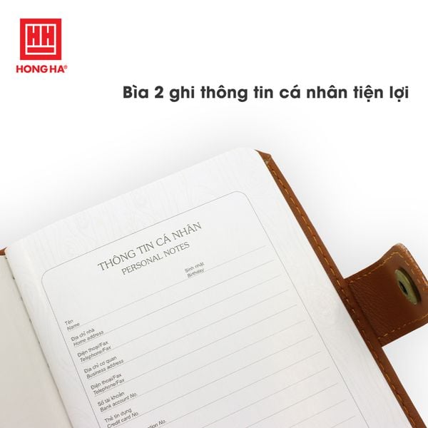 Sổ bìa da Hồng Hà Mixbook A6 4607