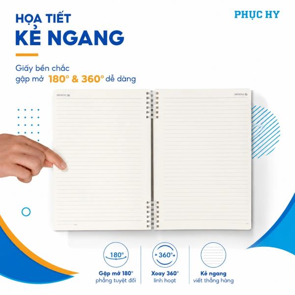 Sổ lò xo 2 đầu A5 Thiên Long MB-019/MB-020 kẻ ngang 120 trang