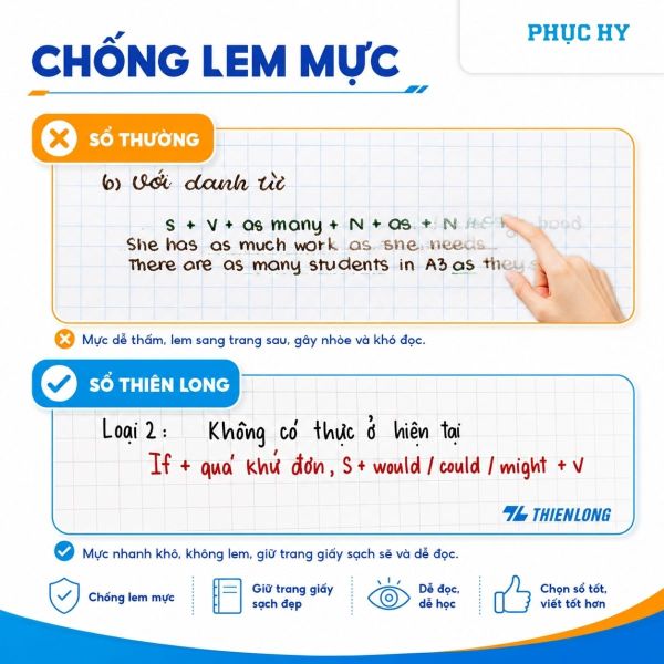 Sổ lò xo B5 kẻ caro Thiên Long MB-016 120 trang