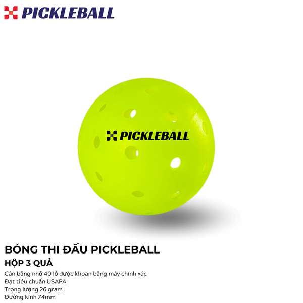  Bóng thi đấu Pickleball HERMOD - Trọng lượng và kích thước đạt chuẩn USAPA 