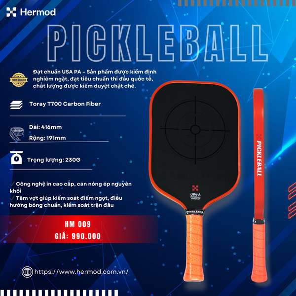  Vợt Pickleball HERMOD 009 - ĐẠT CHUẨN USA PICKLEBALL APPROVED 