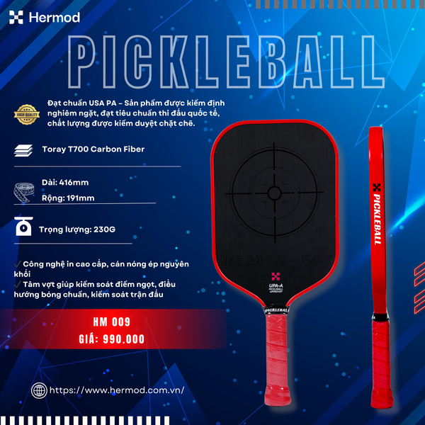  Vợt Pickleball HERMOD 009 - ĐẠT CHUẨN USA PICKLEBALL APPROVED 