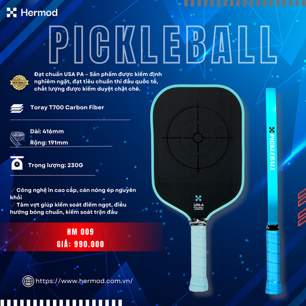  Vợt Pickleball HERMOD 009 - ĐẠT CHUẨN USA PICKLEBALL APPROVED 