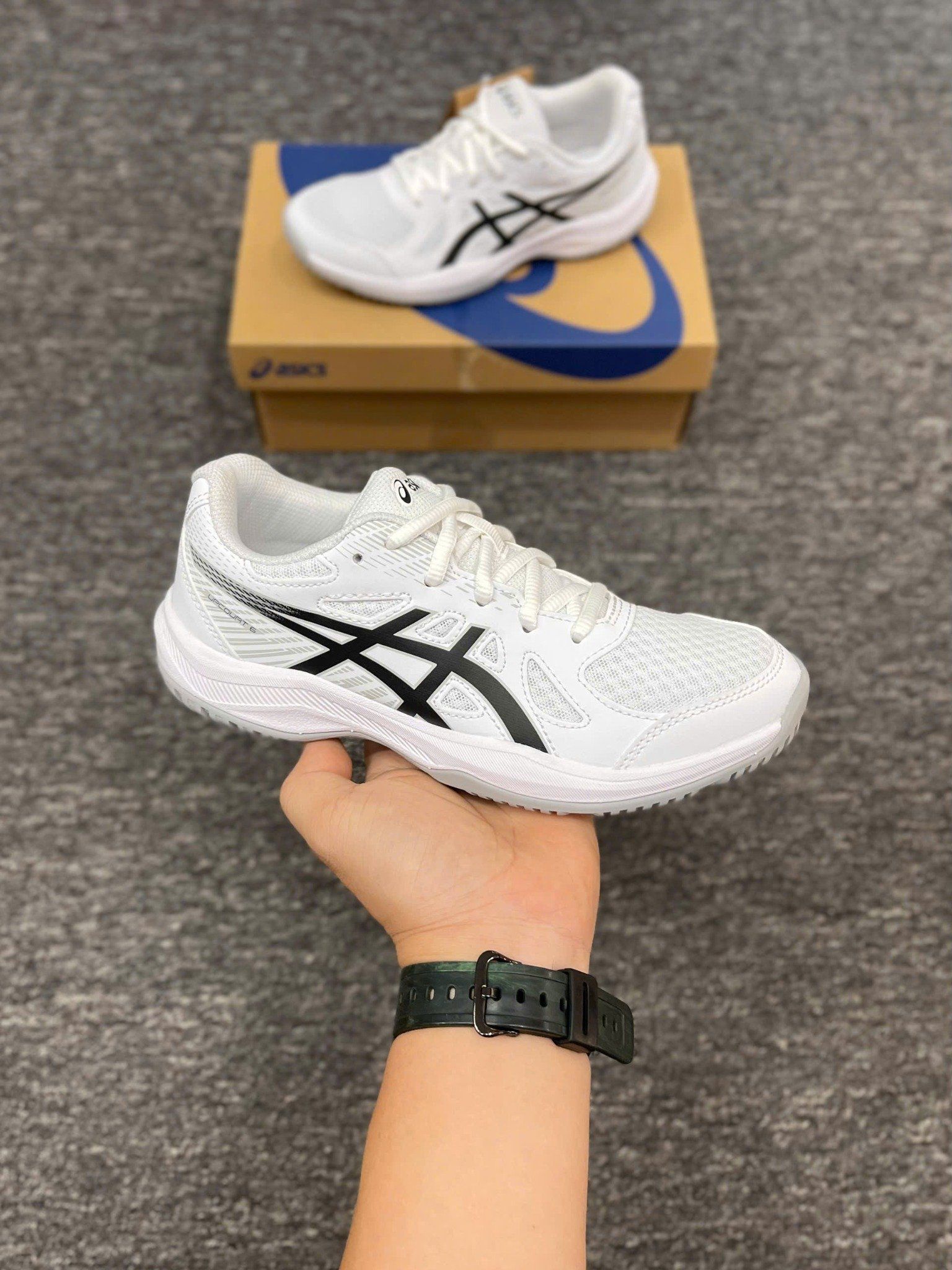  Giày Pickleball Nữ Asics Upcourt 6 ( Trắng ) - 1074A045 