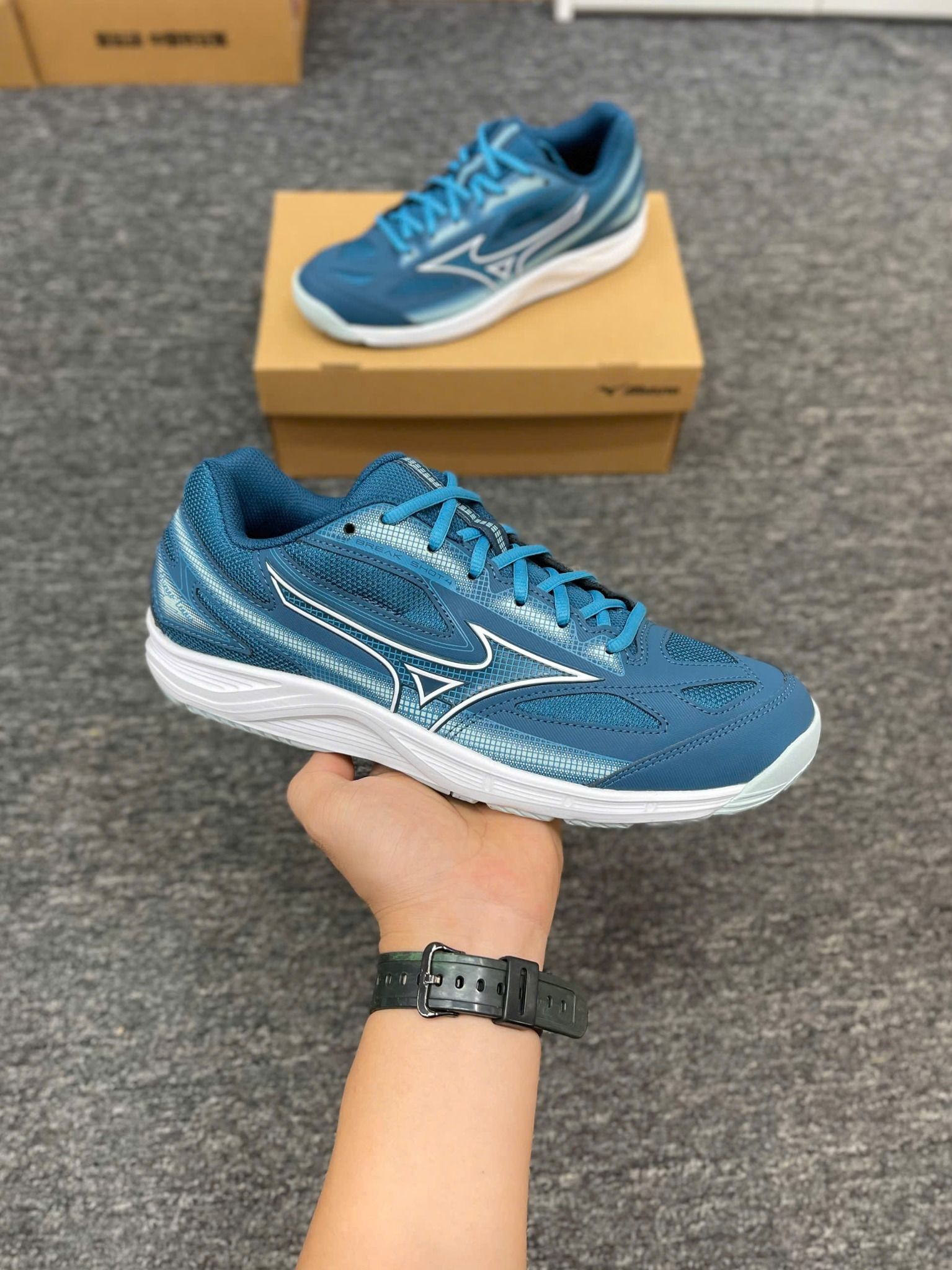  Giày Pickleball Mizuno Break Shot 4 AC Nam ( Xanh ) - 61GA2340 