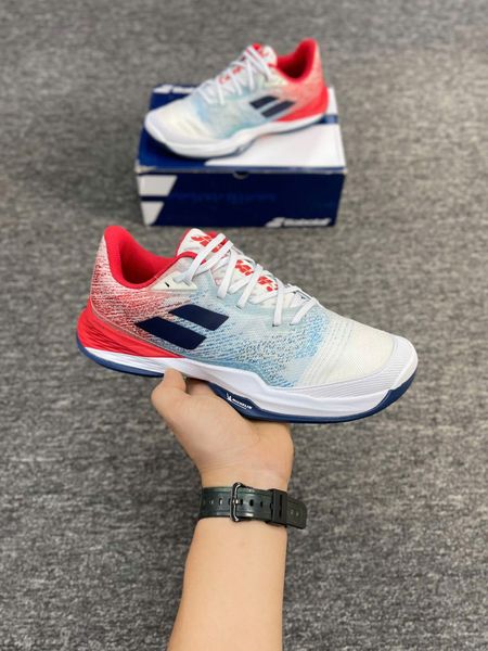  Giày Pickleball Babolat Jet Mach 3 All Court Nam | Trắng Xanh Đỏ | 30F22629 - 1005 