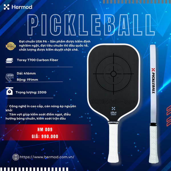  Vợt Pickleball HERMOD 009 - ĐẠT CHUẨN USA PICKLEBALL APPROVED 