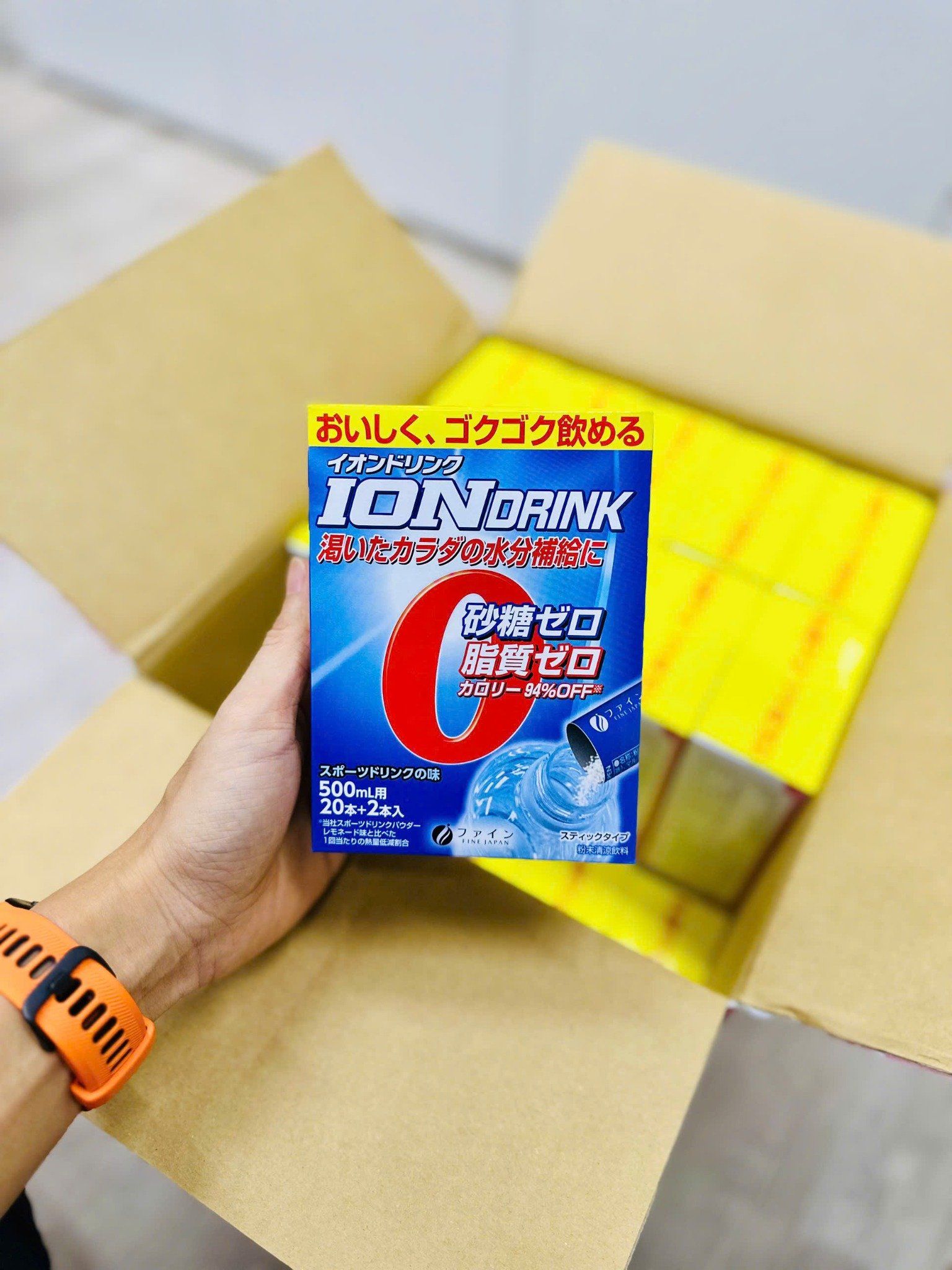  Điện Giải ION DRINK FINE Nhật Bản dành cho Thể Thao, bù nước và khoáng chất, Vitamin (hộp 22 Gói) 