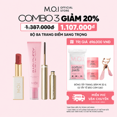  Bộ Ba Trang Điểm Sang Trọng, Má Hồng Sữa, Son Thỏi Love M.O.I Holiday, Chuốt mi 