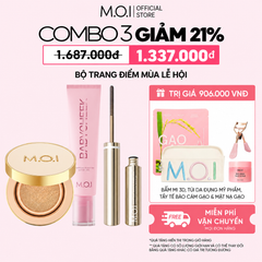  Bộ Trang Điểm Mùa Lễ Hội, Phấn nước Premium, Má hồng sữa, Chuốt mi 