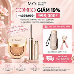  Bộ Đôi Phấn Nước Premium Cushion Và Chuốt Mi M.O.I Perfect Shape Mascara 