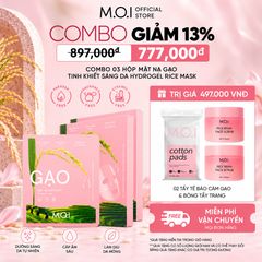  Combo 3 Hộp Mặt Nạ Gạo Tinh Khiết Sáng Da Hydrogel Rice Mask 