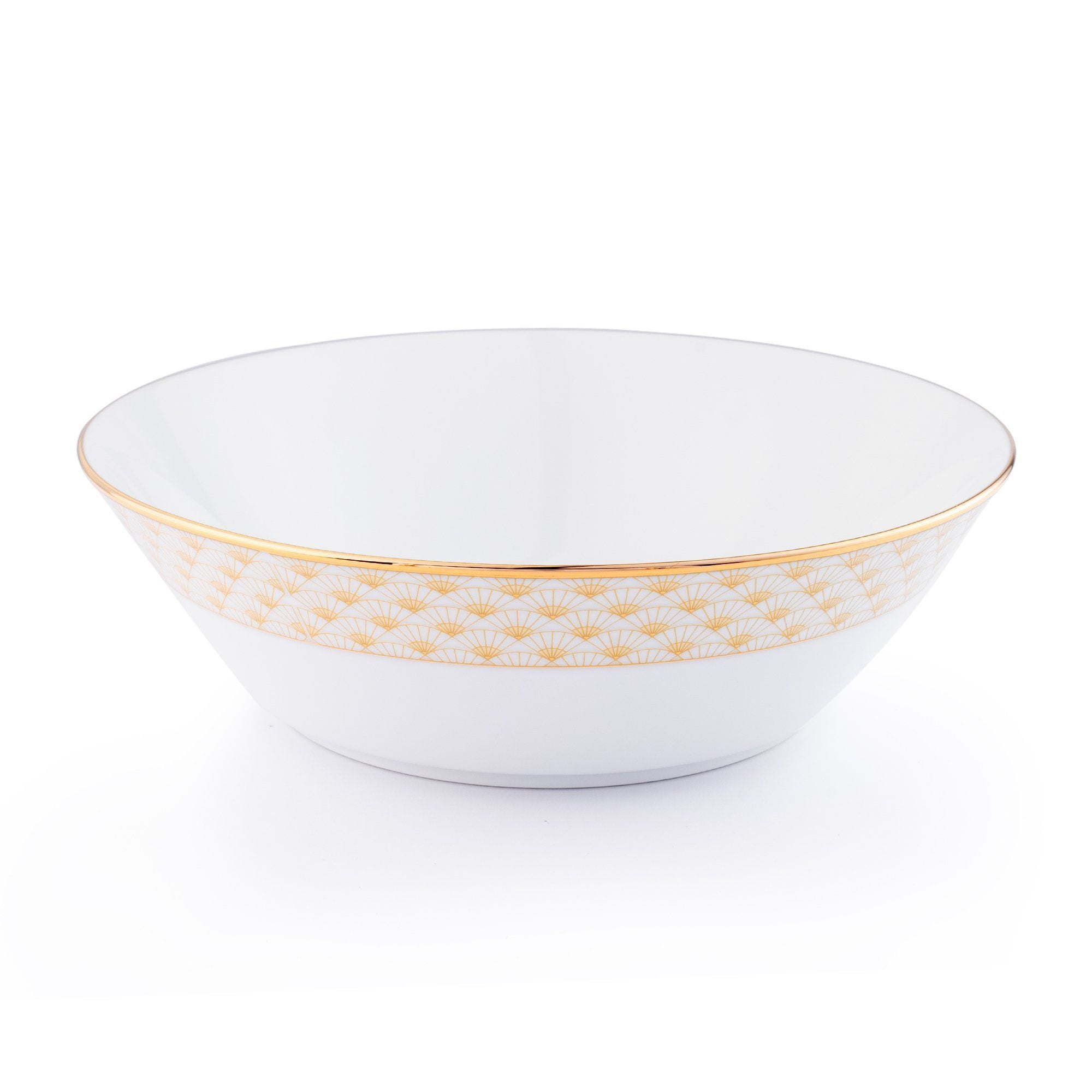 Bát canh (tô canh) tròn 22,2cm dung tích 1.400ml sứ trắng | Noritake Trocadero Gold 1787L - 91008