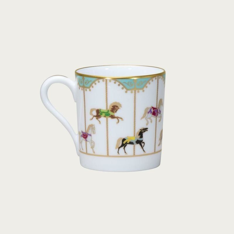 Cốc (ly) uống nước 320ml (xanh) sứ trắng Nhật Bản cao cấp | Noritake Carousel 1901-B - 107C