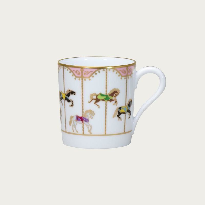 Cốc (ly) uống nước 320ml (hồng) sứ trắng Nhật Bản cao cấp | Noritake Carousel 1901-P - 107C