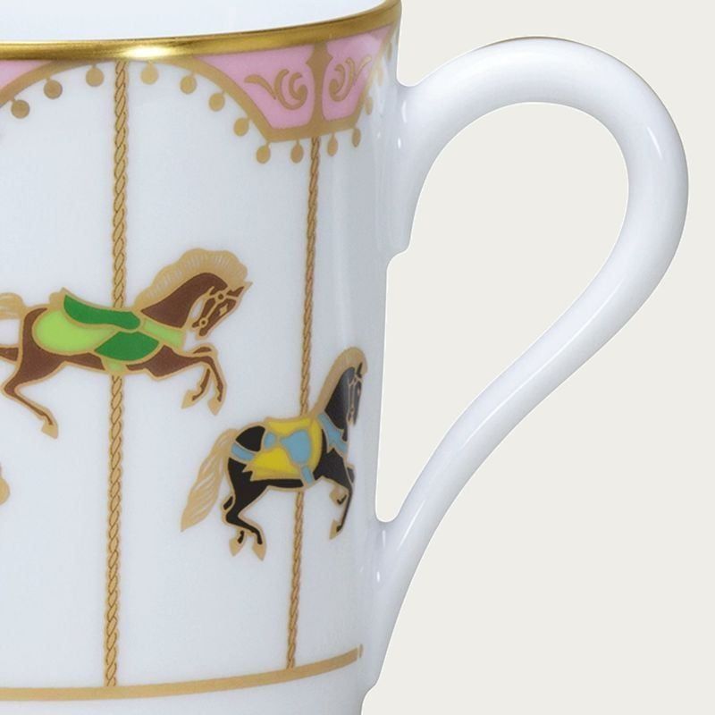 Cốc (ly) uống nước 320ml (hồng) sứ trắng Nhật Bản cao cấp | Noritake Carousel 1901-P - 107C