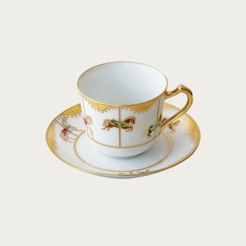  Chén trà (tách trà) nhỏ dung tích 175ml kèm đĩa lót sứ trắng Nhật Bản | Noritake Carousel 1901 - 57C 