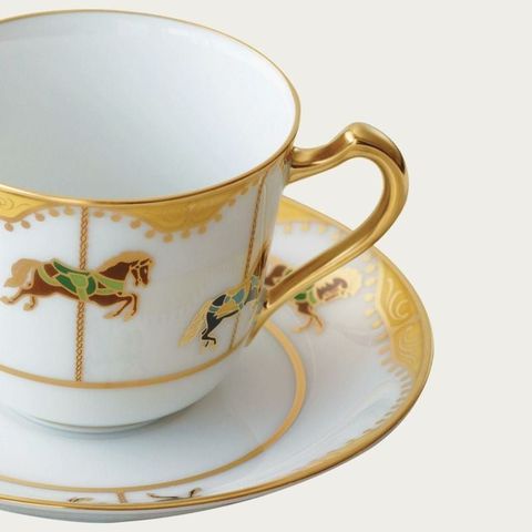  Chén trà (tách trà) nhỏ dung tích 175ml kèm đĩa lót sứ trắng Nhật Bản | Noritake Carousel 1901 - 57C 